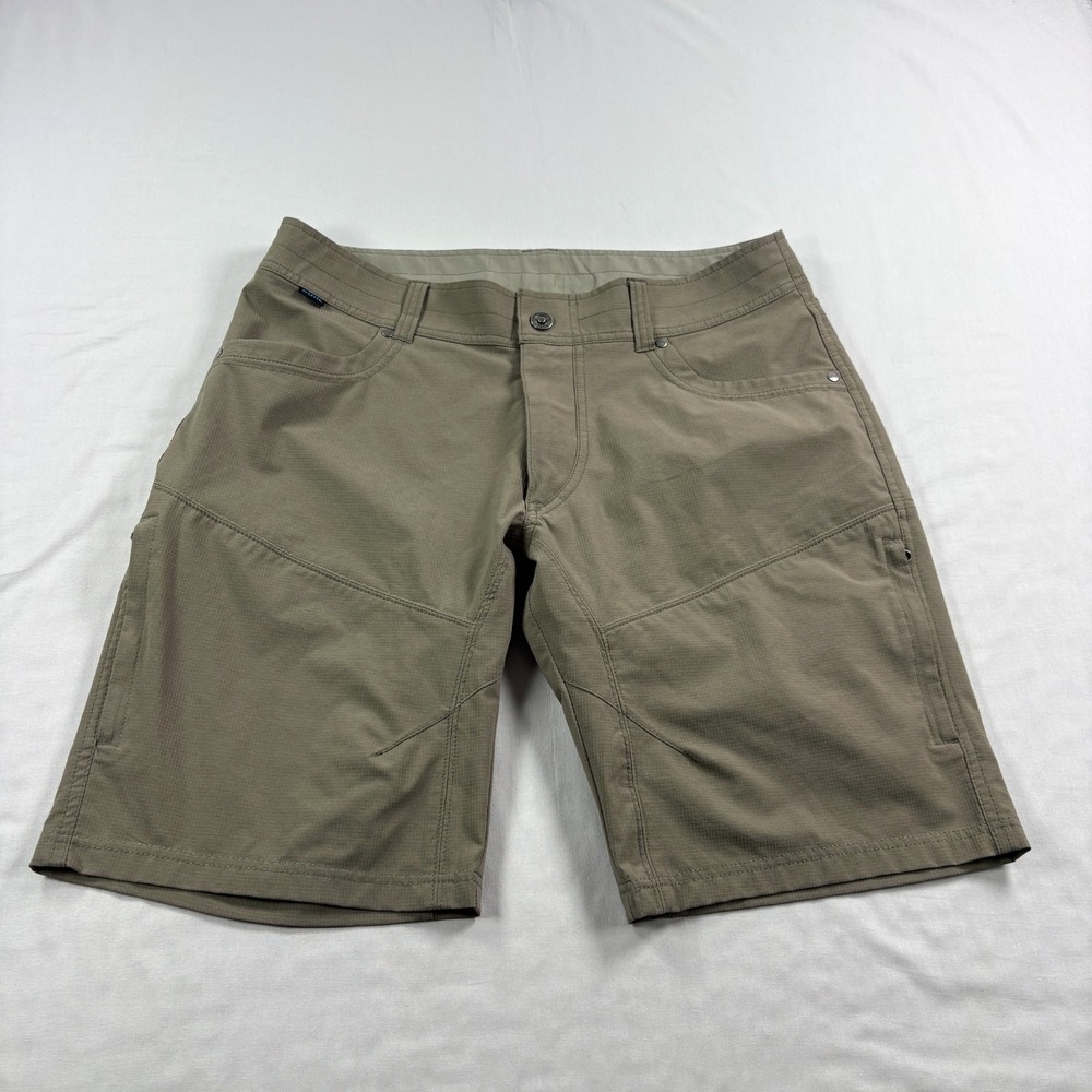 Kuhl Silencr Shorts Mens 34 Brown Ripstop Cargo Stretch Outdoor Hiking Trail